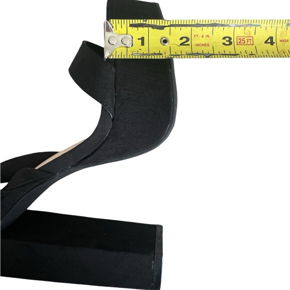 Platforms. Faux suede with wrap around straps. Never worn. - Picture 8 of 8